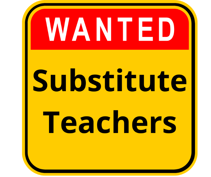 Sign reading:  "Wanted: Substitute teachers"